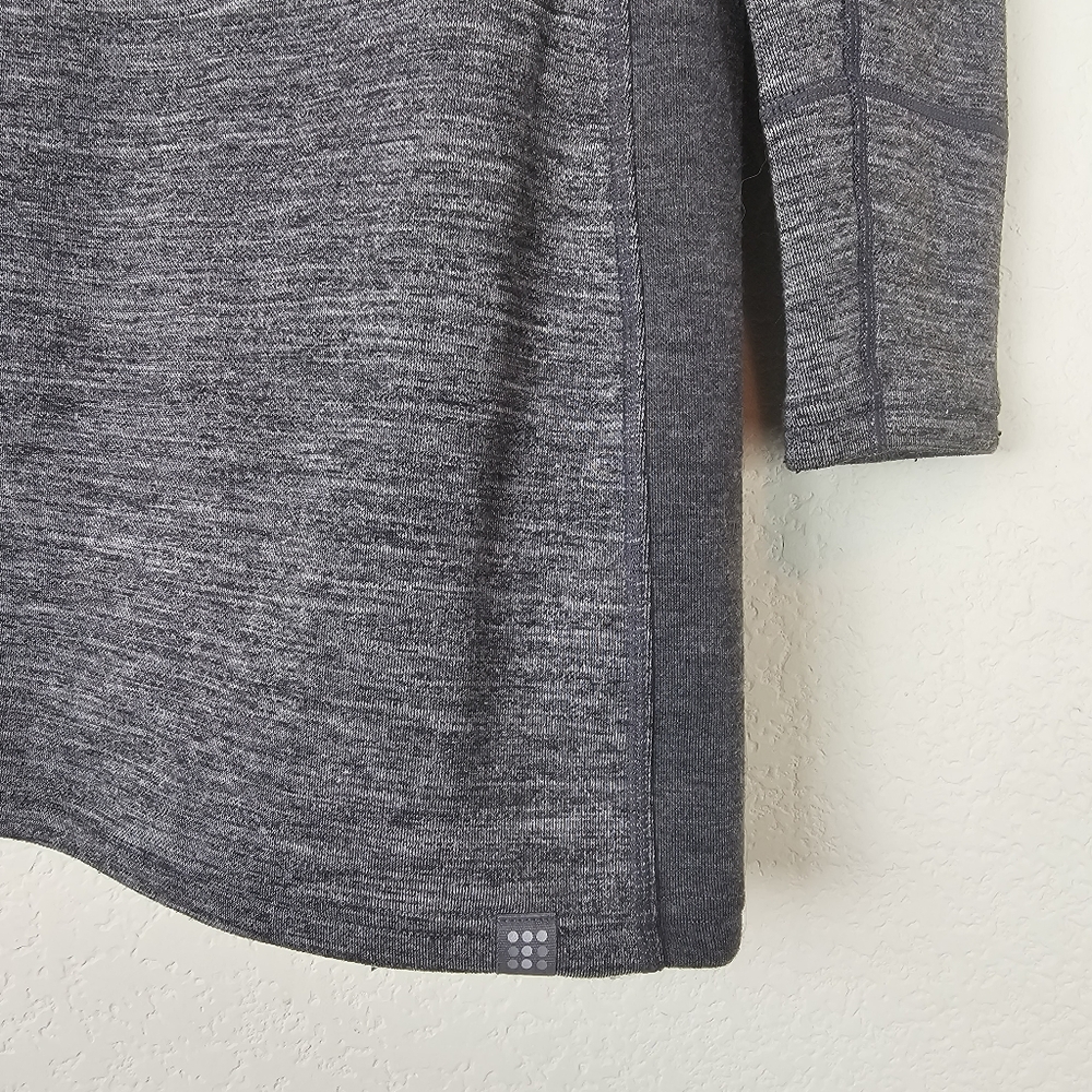 Title Nine Gray Knit Tunic Sweater Dress Zip Pocket Medium - Picture 3 of 9